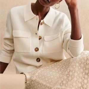 Sezane Betty Cardigan Ecru